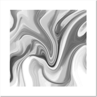 Gray Marble Swirl Posters and Art